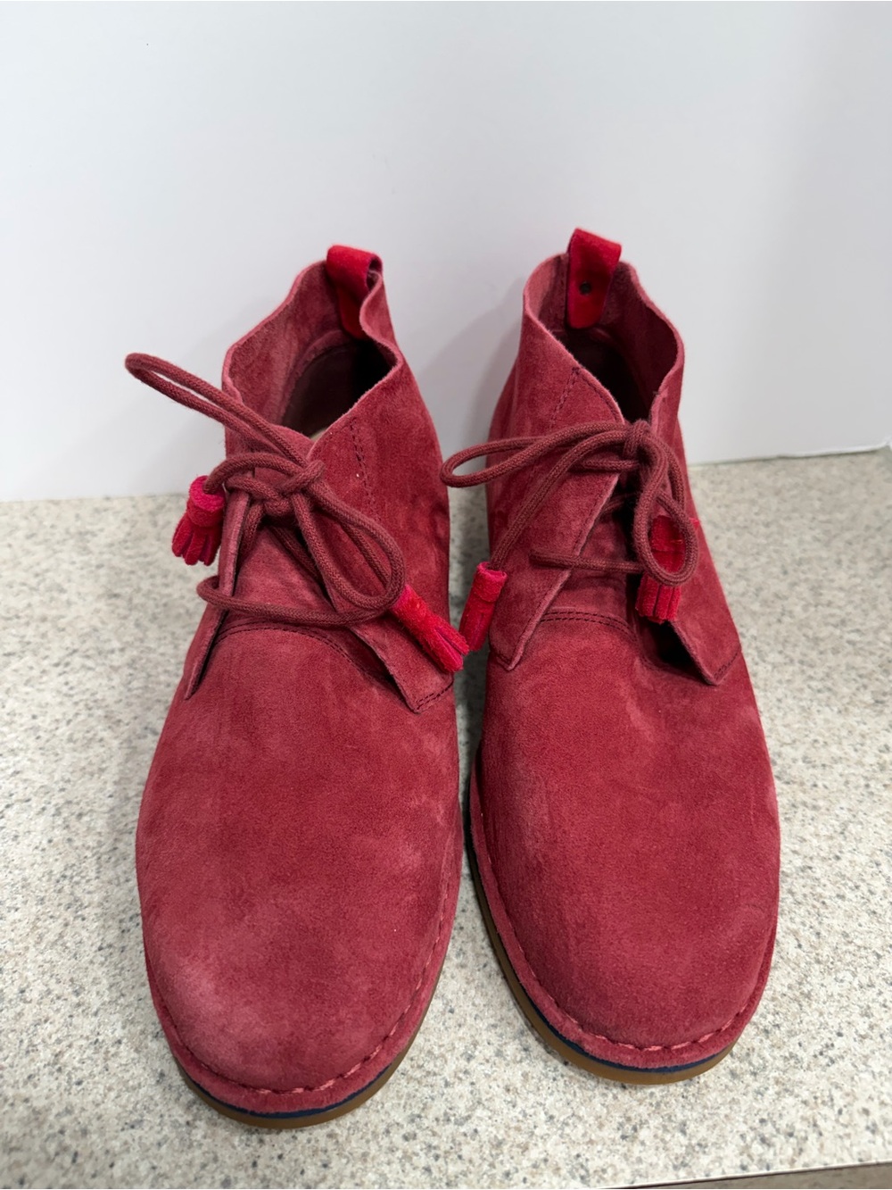 HUSH PUPPIES Cyra Catelyn Chukka Boot Red Suede Leather -Women's Size 9.5 Wide
